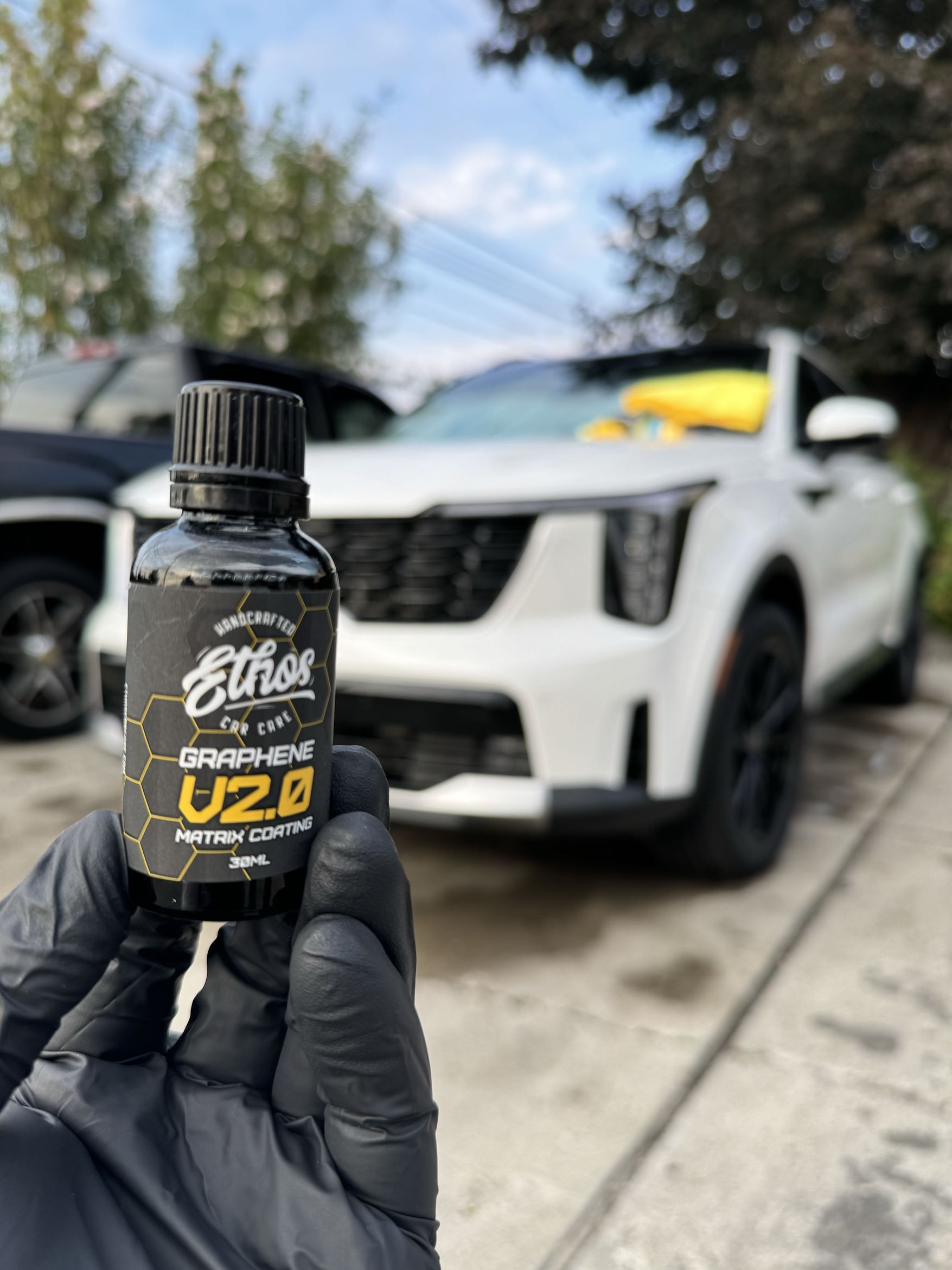 Ceramic coating application on vehicle in Yakima WA by Llerenas Auto Detail